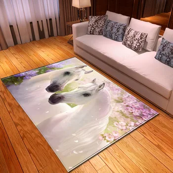 Творчески килими с 3D принтом кон за хол, спалня, коридор, баня, кухня, абсорбиращи вода, подложки против хлъзгане