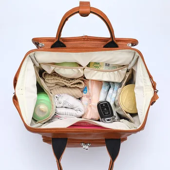 Устойчива на замърсяване однотонная здрава чанта за бременни, Нова Водоустойчива чанта за майките, изкуствена кожа, Раница, Органайзер за количка, Бебешки Аксесоари
