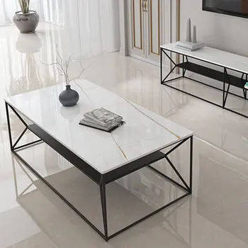 Холни маси с централна конзола на пода, Страничните масички от мрамор Mesa, Мебели за хола Nordic Luxury Beistelll Tisch