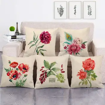 Цветна калъфка за възглавница в европейски стил у дома, калъфка с цветя модел, бельо калъфка за дивана, декорация във формата на рози, калъфка 45*45 см
