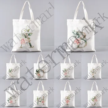 Чанта с 26 букви и цветисти азбука, чанти-тоут за жени, ежедневни чанти от плат за пазаруване, Множество дизайнерска чанта с логото на