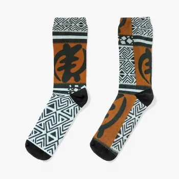 Чорапи с африканските принтом Ghanaian Gye Nyame, луксозни чорапи, забавни чорапи за жените, чорапи за жени