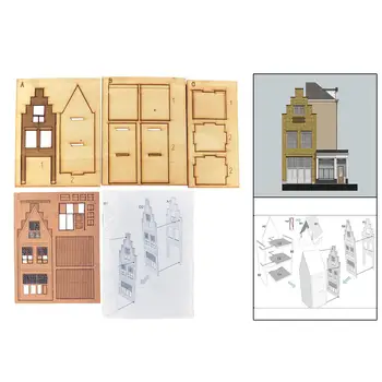 1/87 колекция от модели на сгради, играчка ръководство за монтаж, европейски стил, къща за декори, строителни материали, Модел диорами, макет на железница