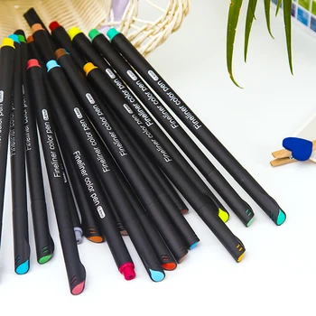 100 от Ярки цветове Fineliner Fine Point цветна дръжка 0,4 мм набор от маркери Цветна писалка за водене на дневник, записване на бележки, рисуване