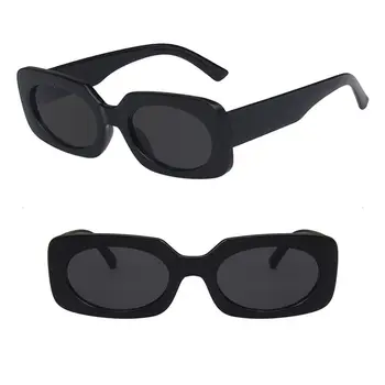 1бр. Нови правоъгълни дамски слънчеви очила с овална рамка, женски нюанси, цветни реколта очила с UV400, Модни летни популярни слънчеви очила