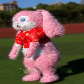 2-метрова надуваема розова кукла-зайо, гигантска панда, забавен костюм за загрявка, cartoony коте, кукла костюм за изяви