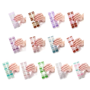 20 Мнения Етикети за дизайн на ноктите с UV Гел-лак за нокти Тайна Ленти с Пълно Покриване на Цветни Стикери за нокти, Стикери За Маникюр Инструмент