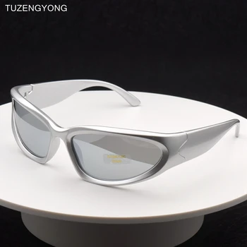 2023 НОВИ Мъжки Слънчеви Очила В Стил Пънк, Дамски Маркови Дизайнерски Огледални Поляризирани Шофьорска Слънчеви Очила с UV400 Y2k Eyewear