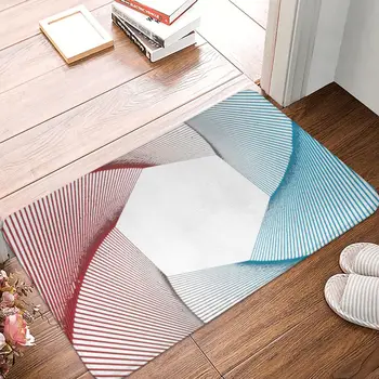 3D Върти илюзия, противоскользящий мат, кухненски мат с отвори, в червено и синьо, балконный килим, килимче за входната врата, домашен декоративен