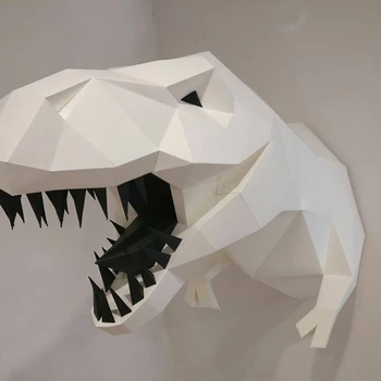 3D Динозавър Животно Книжен Модел Играчки Начало Декор Декор Хол направи си САМ Хартиена Занаят Модел за Подарък, За Партита тиранозавър рекс Rex 