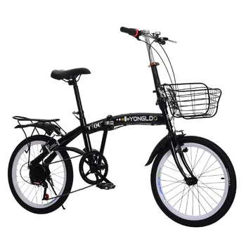 6 нива на сгъваеми велосипеди с регулируема скорост на въртене, 20-инчовата рамка от високо стомана, Малък и лек велосипед с педали