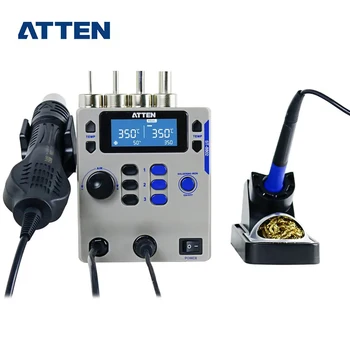 ATTEN ST-8802 Интелектуална Двуканална Поялната станция Поялник Пистолет за Горещ Въздух 65 W/800 W Предлага 4 Типа 110/220 v