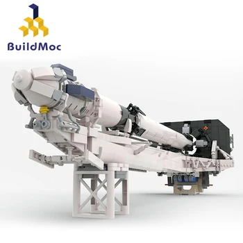 BuildMOC Мащаб 1:110 Космическа Ракета-носител на SpaceX Falcon 9 Превозвача-Эректор TE градивните елементи на Космически Спътник Тухлена Играчка За Подарък