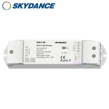 DA4-M 4-канален 4-канален CV DALI-слаби В 12-24 В с 1 адрес DT8 DT6/PWM контролер затъмнение за обикновен цвят/CCT/RGB/RGBW led лента