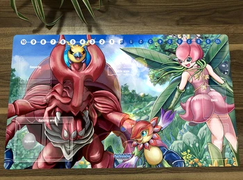Digimon Duel Playmat Lillymon Подложка За Игра на Карти DTCG CCG Подложка За Мишка, Подложка За Мишка Настолен Игри Игра Мат Безплатен Чанта 60x35 см