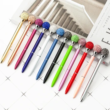 Ellen Brook 1 бр. креативна многоцветен химикалка писалка с хрустальным топка, бизнес метални офис химикалки, ученически канцеларски материали