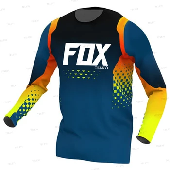 fox teleyi Мъжка Велосипедна Фланелка на МТВ Downhill, Тениска За Състезателни Спортове, Велосипедна Риза Ropa Ciclismo, Командване Велосипедна Фланелка, Велосипедна облекло 2023