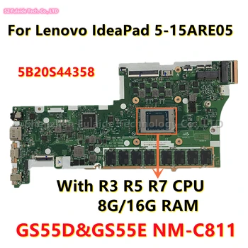 GS55D GS55E NM-C811 за Lenovo IdeaPad 5-15ARE05 дънна Платка на лаптоп с процесор R3-4300 R5-4500 ах италиански хляб! r7-4800 8 GB/16 GB оперативна памет 5B20S44358