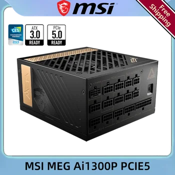 MSI MEG Ai1300P PCIE5 ATX3.0 1300 Вата, 80 PLUS PLATINUM Компютърен захранващ Блок Детска Работна Станция за PC Безплатна Доставка
