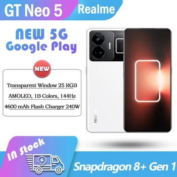 Origina Отключване Realme GT Neo5 5GSmart Snapdragon 8 + Gen1 AMOLED 144 Hz 150 W SuperVOOC 5000 ма NFC Google Play 50MP IMX890 OIS ОТА