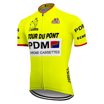 PDM жълта велосипедна майк ropa ciclismo велосипедна мъжките дрехи с къс ръкав мтб Джърси шоссейная облекло за планински велосипеди