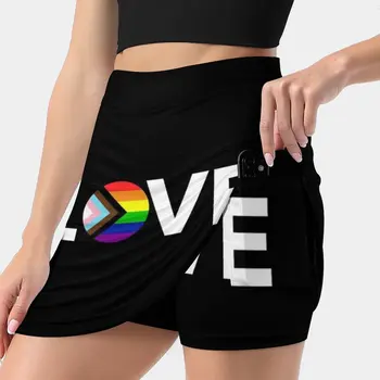 Progress Pride Flag Love Дамски пола Y2K Летни дрехи 2022 година в стил Kpop Брючная Пола С Джоб Pride Q Progress Rainbow