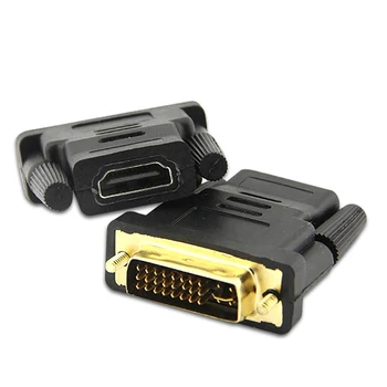 Адаптера е съвместим с DVI-HDMI, двупосочен DVI D 24+1 24+5 Штекерный кабелен конектор, съвместим с HDMI конвертор, HDTV проектор