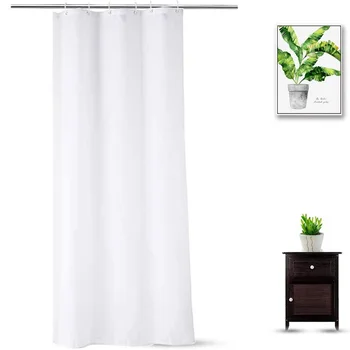 Бяла завеса за душ, 180 x 180 cm, тъканно подплата за душата, водоустойчив и е защитена от мухъл завеса за душ, 12 дупки за люверсов, 12 бели