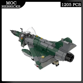 Военната серия Оръжие Mirage 2000С Боец MOC Градивен елемент на WW2 Сглобяване на Модели на самолети Тухлена играчка Подаръци на момчето за рожден Ден