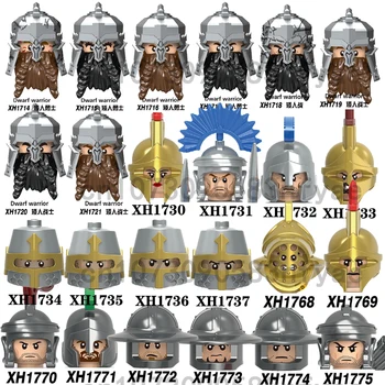 Градивен елемент, фигурки средновековни войници на Древния Рим, мини-строителна играчка За деца X0314 X0315 X0316 X0320