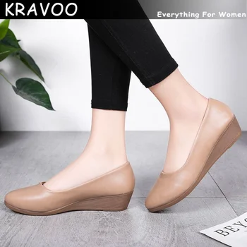 Дамски обувки KRAVOO, обувки на танкетке с остри пръсти, ежедневни, сандали, обикновена чехли, дамски слипоны, дамски обувки на платформа, Лято 2023