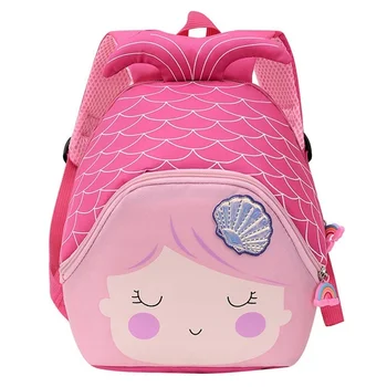 Детска училищна чанта с цип с офиси, детска раница с анимационни сладък Русалочкой, портфейл, чанта за момичета, детски чанта за детска градина