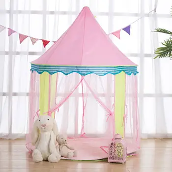 Детски игри заключване, палатката е Приказна принцеса за момичета и момчета, Шестостенни игралната къщичка