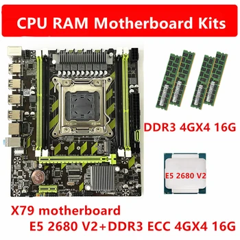 Дънна платка E5 2680 V2 host X79 DDR3 1600HMZ ECC REG 4GX4 16G CPU RAM Kit Комплект за Настолни сървъри LGA 2011 дънна Платка работни станции