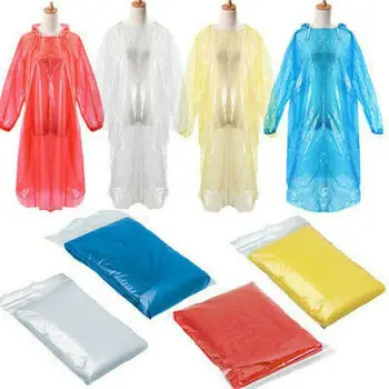 Еднократна Дъждобран за възрастни Унисекс, водоустойчив поръсване Облекло за Къмпинг, празник на детството пончо, полиетиленов дъждобран