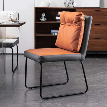 Ергономични офис кът, столове с възглавнички от италианска кожа, на качествено съвременно стоманен стол за почивка, Дизайн суета, Мебели за дома Cadeira