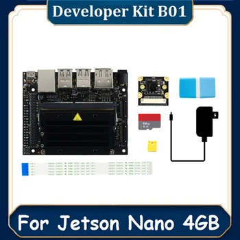 За в jetson Nano 4GB B01 AI Development Board за програмиране робот, вградени в камерата IMX219, штепсельная вилица САЩ