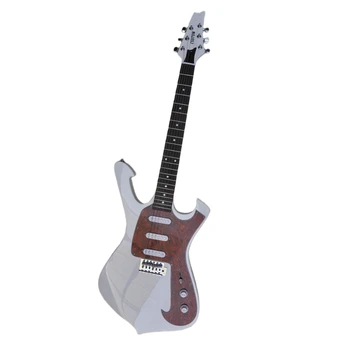 Изработена по поръчка 6-струнен бяла електрическа китара с червена подплата, предложението за поръчка