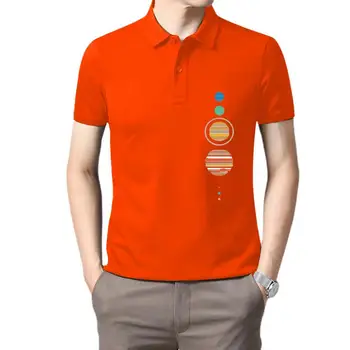 Мъжки облекла за голф, мъжка черна тениска-с къси ръкави за момчета с минималистичен модел на Слънчевата система, младежта графична мода, унисекс, тениска-поло европейския размер за мъже