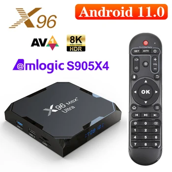 Най-новият X96Max Plus Ultra TV Box Android 11 Amlogic S905X4 4 GB 64 GB TVBOX 8K Wifi BT X96 Max мултимедиен плейър 4 GB 32 GB телеприставка