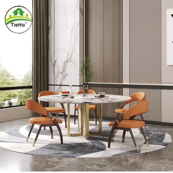 Нов Луксозен стол за хранене от пепел, домакински хол, кожени трапезни столове за кухня, модерен семеен стол, мебели за дома