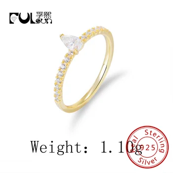 Нов модел Бижу пръстен с обещанието за Вечна круши за подарък от сребро 925 проба, позлатените женски геометрично пръстен с цирконием