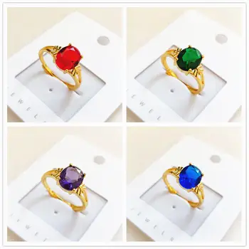 Нова гореща разпродажба 24 карата позлатен открито пръстени за жени годежен пръстен, ваучър за подарък гривна, пръстен за предложения