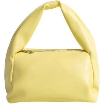 Нова дизайнерска чанта от 2021 г., супер мини-сгъваема жълта чанта, просто пролетно-лятна малка квадратна чанта Pillow Cloud