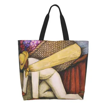 Печат цветен носене От Diego Rivera, чанти за пазаруване, моющийся платно, чанта за пазаруване, прочутата картина с маслени бои