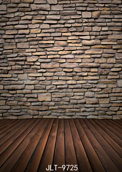 Ретро Тухлена стена с Дървени подове, Фотографски фонове Индивидуални аксесоари за фотография партита, винил 3D фонове за студио
