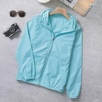 Слънцезащитно палто, пролетно-летни дамски ультралегкая спортни дрехи със защита от ултравиолетови лъчи, горна дреха с качулка, къс ежедневни яке