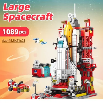 Съвместими с LEGO Urban Space Station, космическата ракета, космоса совалката, набор от градивни елементи за астронавти, детска играчка за подарък