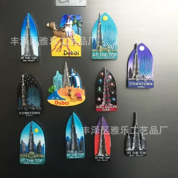Туристически сувенири Дубай-Горе, Burj Khalifa, Дубай, декоративни магнити от смола камила, кухненски аксесоари, декорация на дома