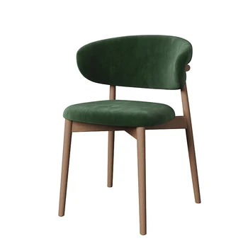 Удобни дизайнерски трапезни столове в Модерен скандинавски ергономичен Луксозен стол за хранене от скандинавски кожа и дърво Silla Comedor Мебели за дома